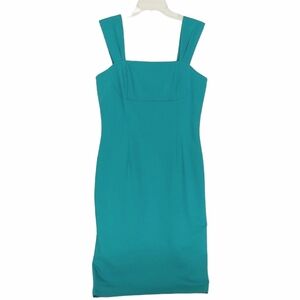 Antonio Melani Dress Size 10 Green Fitted Pencil Below the Knee Zipper Back Tank